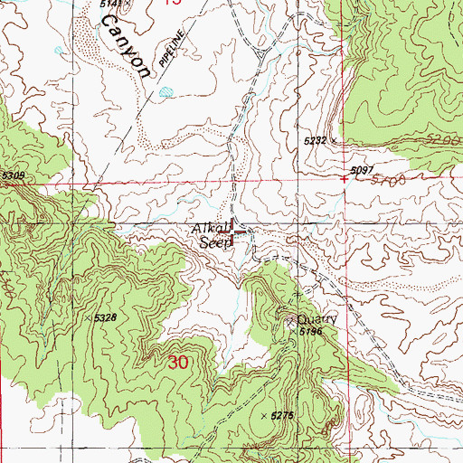 Topographic Map of Alkali Seep, UT