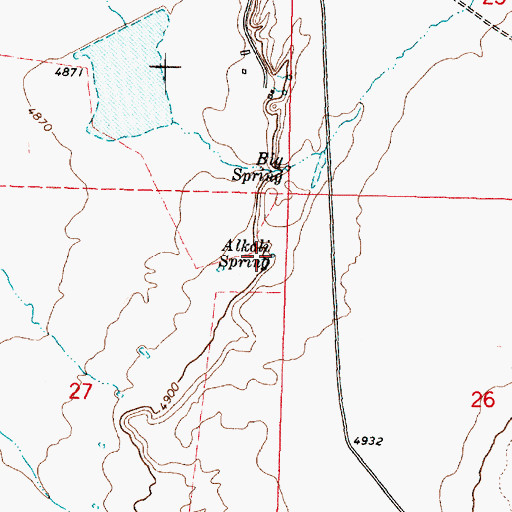 Topographic Map of Alkali Spring, UT