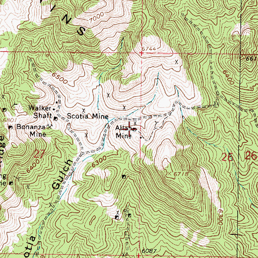 Topographic Map of Allah Mine, UT