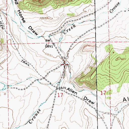 Topographic Map of Allen Draw, UT