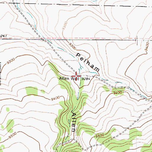 Topographic Map of Allen Well, UT