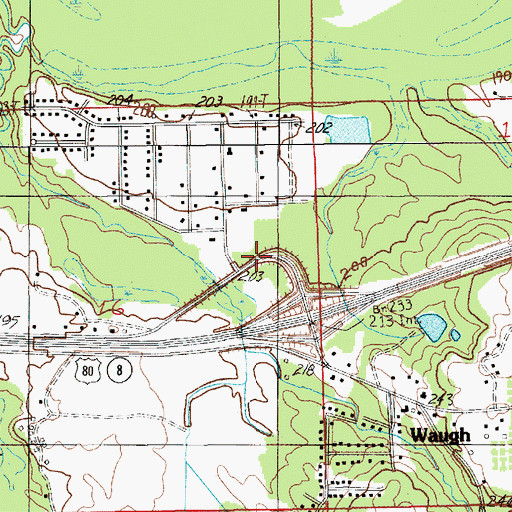 Topographic Map of Eastwood Villa, AL