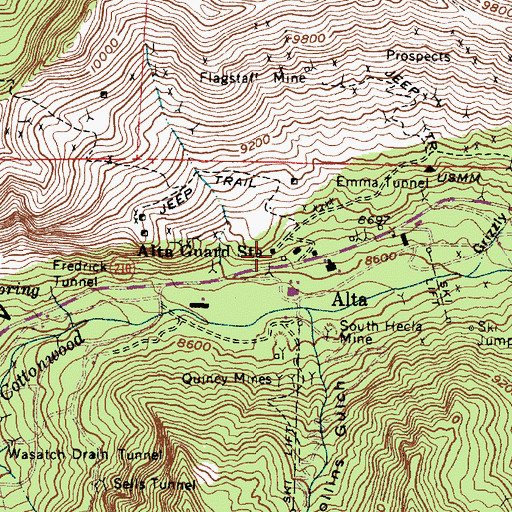 Topographic Map of Alta Guard Station, UT