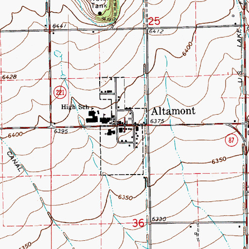 Topographic Map of Altamont, UT