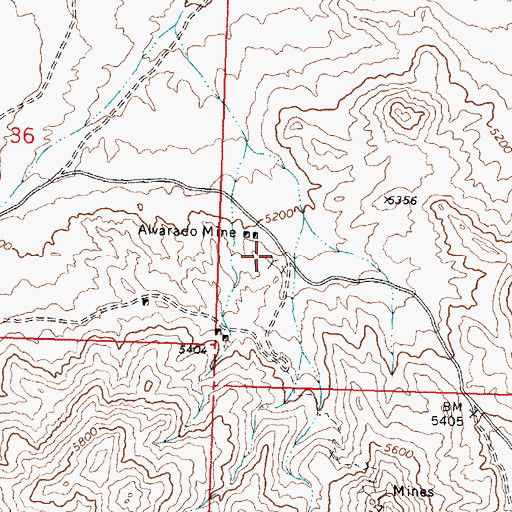 Topographic Map of Alvarado Mine, UT