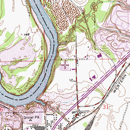 Topographic Map of Econchate Water Pollution Control Plant, AL