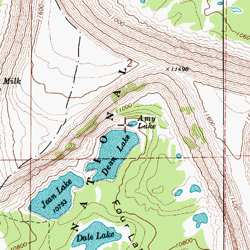 Topographic Map of Amy Lake, UT