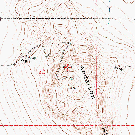 Topographic Map of Anderson Hill, UT