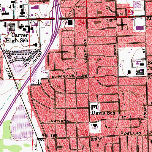 Topographic Map of Edgemont Heights, AL