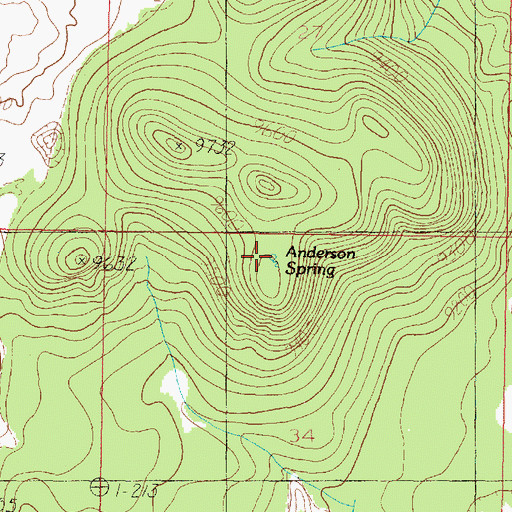 Topographic Map of Anderson Spring, UT