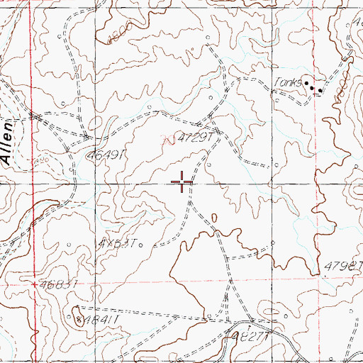 Topographic Map of Aneth Oil Field, UT