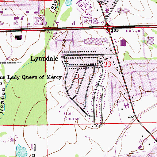 Topographic Map of Elsmeade, AL