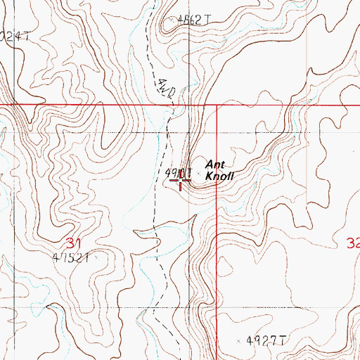 Topographic Map of Ant Knoll, UT