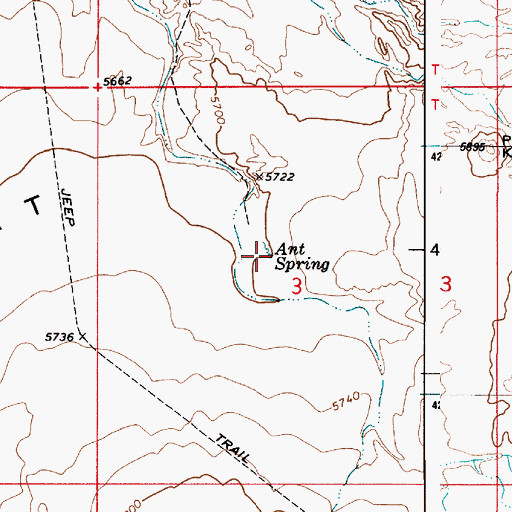 Topographic Map of Ant Spring, UT