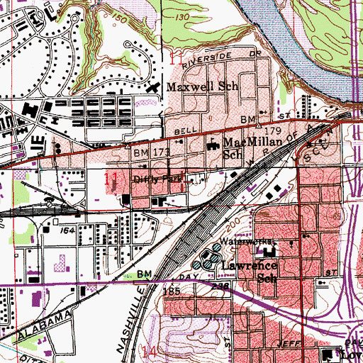 Topographic Map of Emanuel Holiness Church, AL