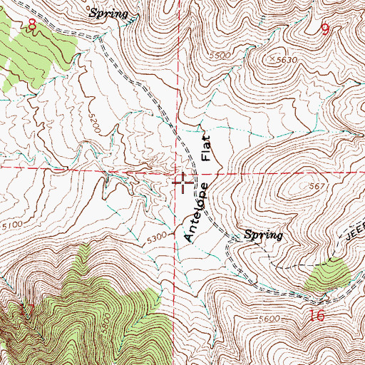 Topographic Map of Antelope Flat, UT