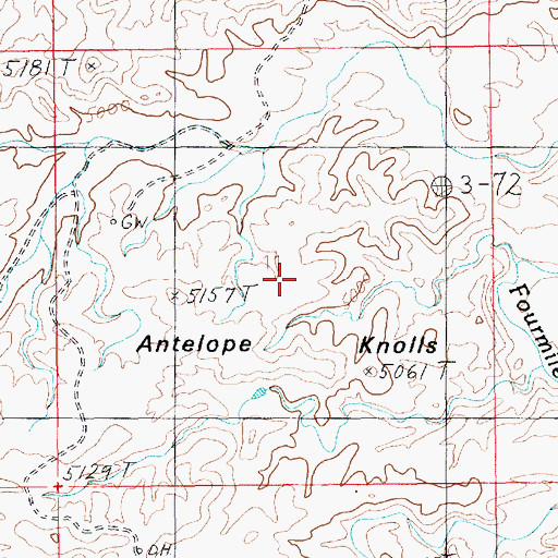 Topographic Map of Antelope Knolls, UT