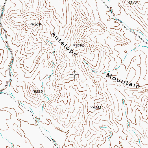Topographic Map of Antelope Mountain, UT