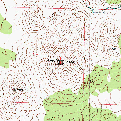 Topographic Map of Antelope Peak, UT