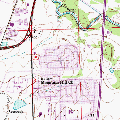 Topographic Map of English Village, AL