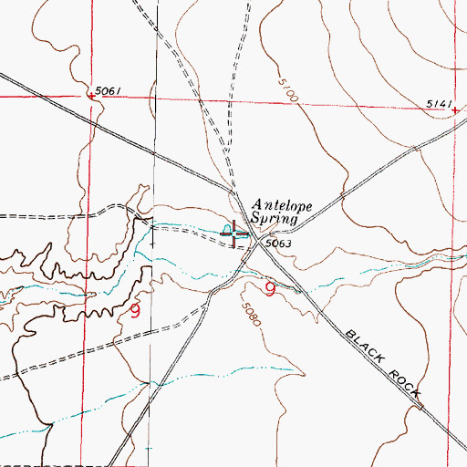 Topographic Map of Antelope Spring, UT