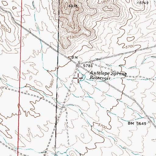 Topographic Map of Antelope Spring Reservoir, UT