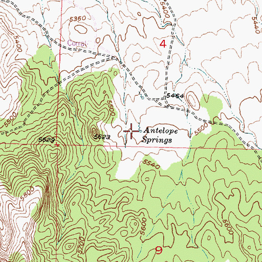 Topographic Map of Antelope Springs, UT