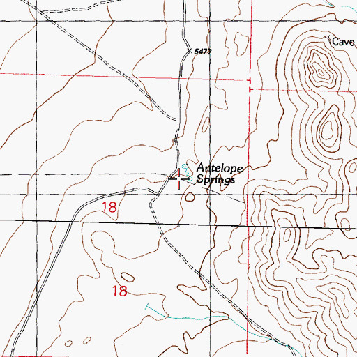 Topographic Map of Antelope Springs, UT
