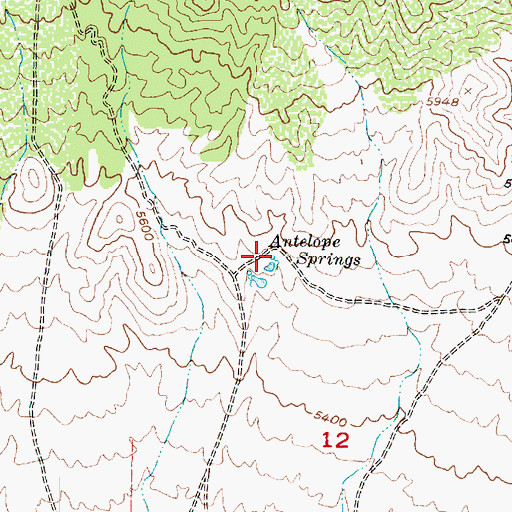 Topographic Map of Antelope Springs, UT
