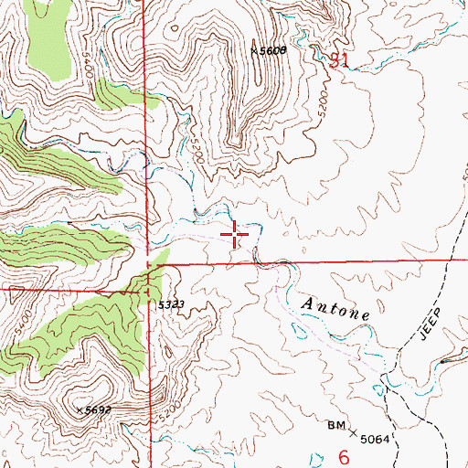 Topographic Map of Antone Canyon, UT