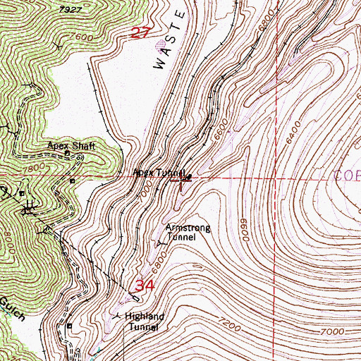 Topographic Map of Apex Tunnel, UT