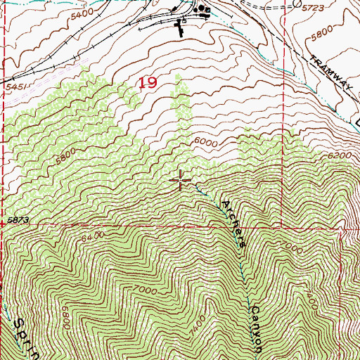 Topographic Map of Archers Canyon, UT