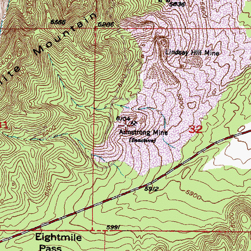 Topographic Map of Armstrong Mine, UT