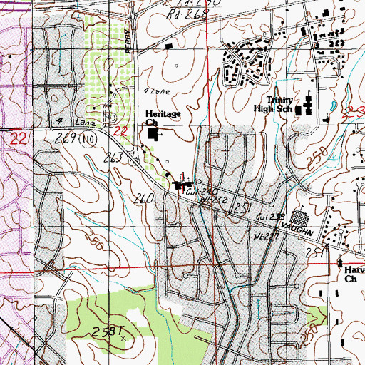 Topographic Map of Evangel Temple, AL