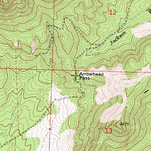 Topographic Map of Arrowhead Pass, UT