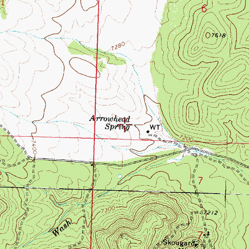 Topographic Map of Arrowhead Spring, UT
