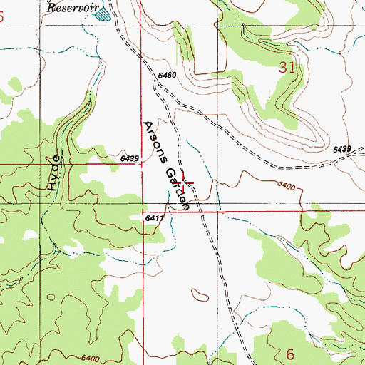 Topographic Map of Arsons Garden, UT