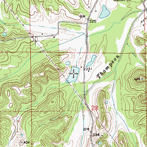 Topographic Map of Evans Lake, AL