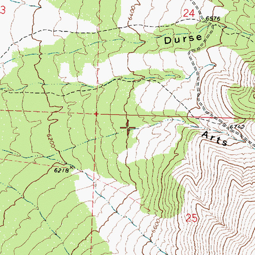 Topographic Map of Arts Canyon, UT