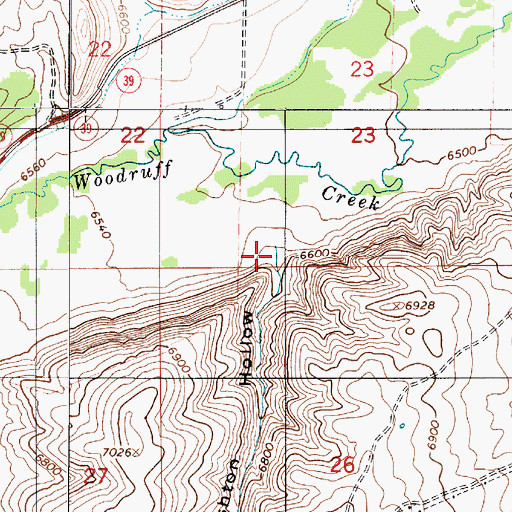 Topographic Map of Ashton Hollow, UT