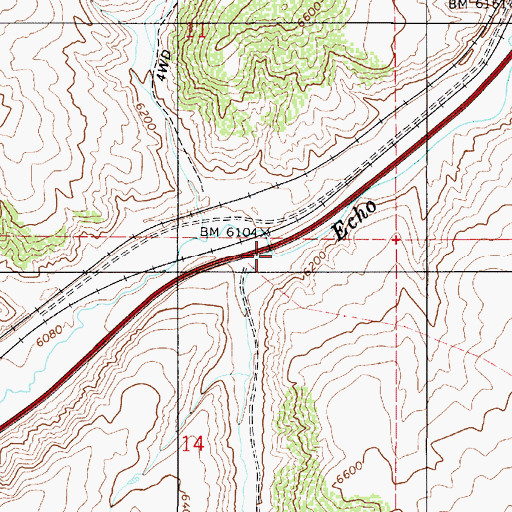 Topographic Map of Aspen Creek, UT