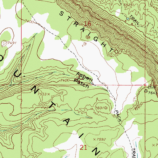 Topographic Map of Aspen Patch, UT