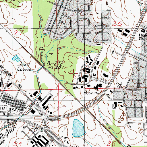 Topographic Map of Executive Park, AL