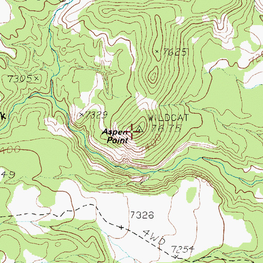 Topographic Map of Aspen Point, UT