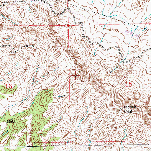 Topographic Map of Asphalt Ridge, UT