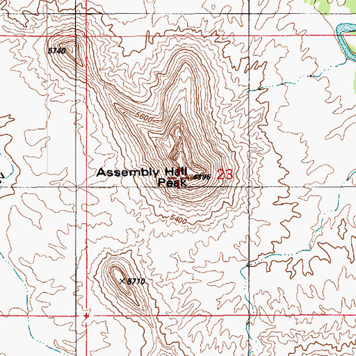 Topographic Map of Assembly Hall Peak, UT