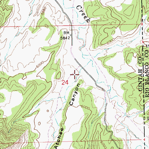 Topographic Map of Atchee Canyon, UT
