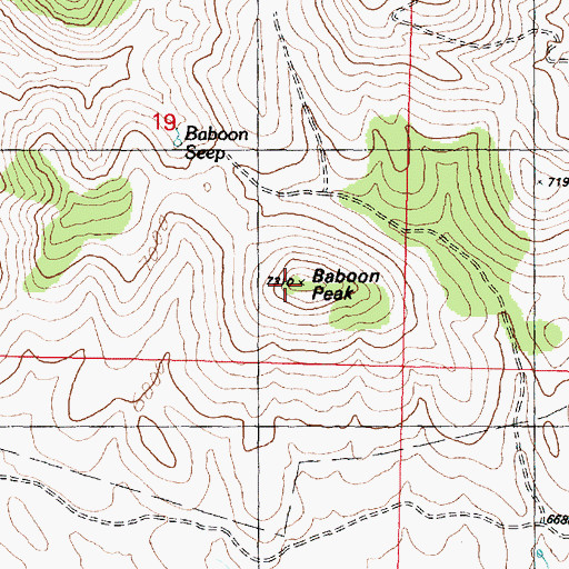 Topographic Map of Baboon Peak, UT