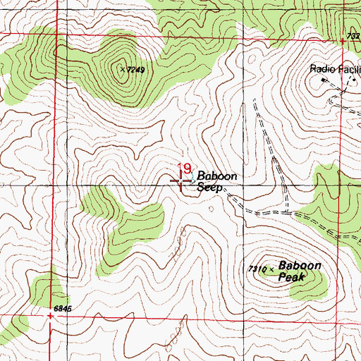 Topographic Map of Baboon Seep, UT