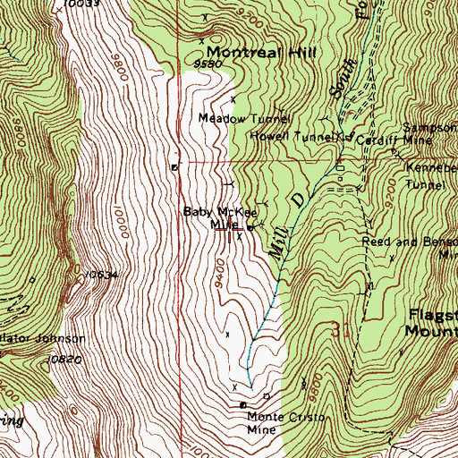 Topographic Map of Baby McKee Mine, UT